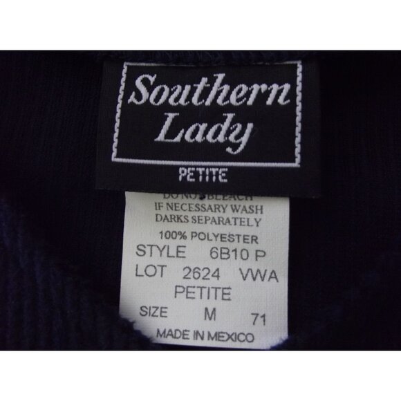 Southern Lady Jumper Dress Womens MP medium petite Navy Blue Long Midi corduroy - Picture 3 of 10